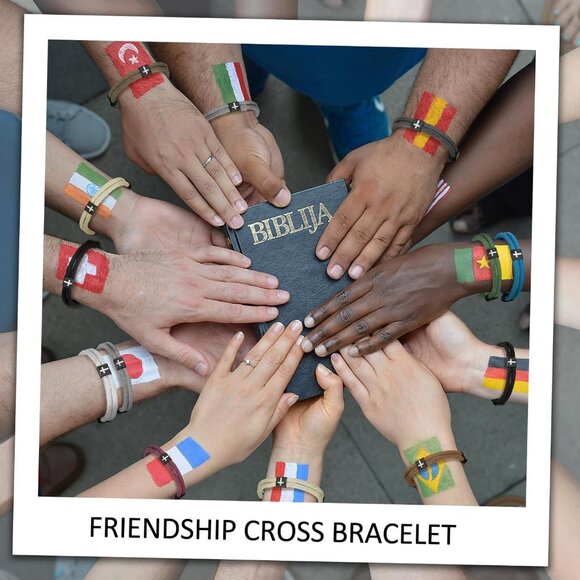 12 Pcs Nylon Cross Bracelets for Men Women Adjustable Gift Set Stylish Jewelry - Picture 7 of 7